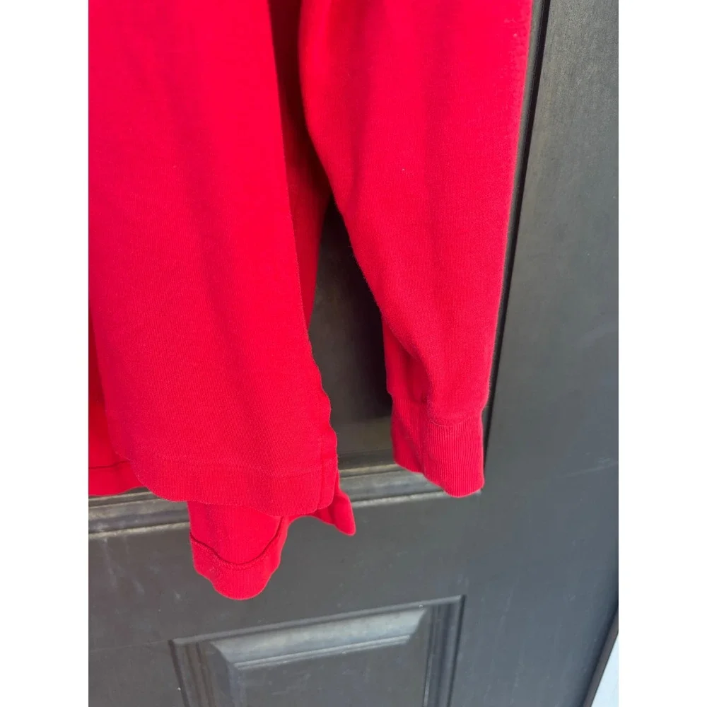 Polo Ralph Lauren Mens XL Red Long Sleeve Cotton Polo Shirt Navy Blue Pony Logo - Picture 3 of 9